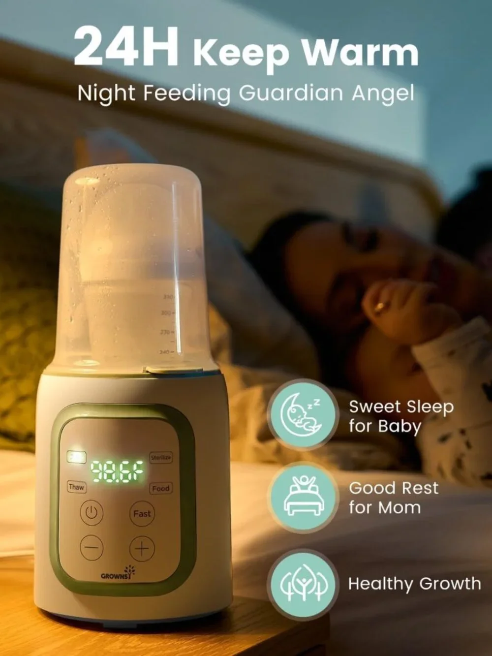 8-in-1 Baby Bottle Warmer & Food Heater, Fast Milk Warmer with Timer, BPA-Free